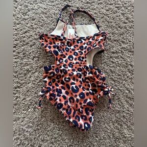 Preloved Cat & Jack Pink and Black Leopard Kids One Piece Bathing Suit
